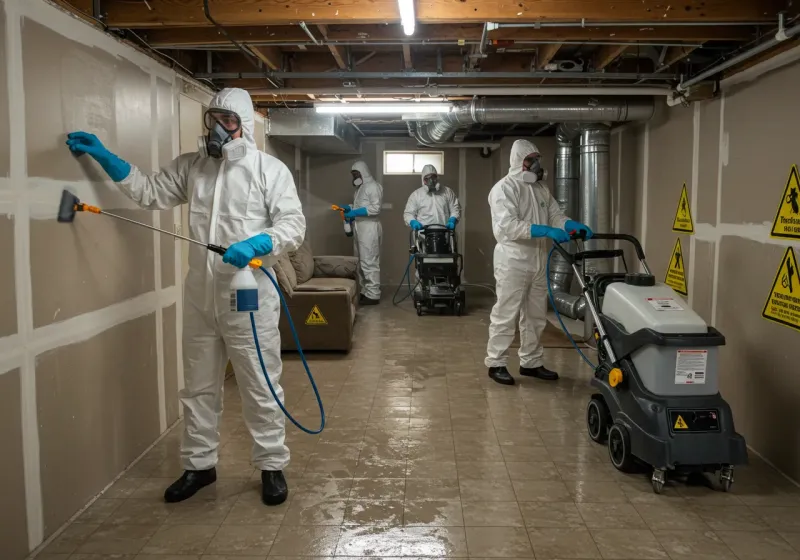 Basement Moisture Removal and Structural Drying process in Stowe, VT